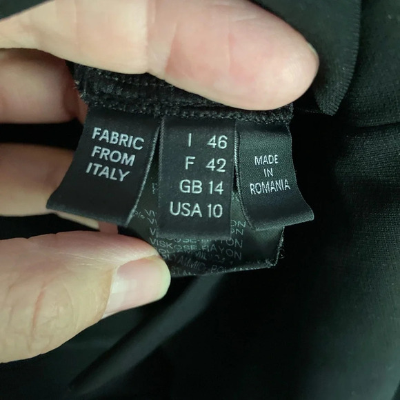 Derek Lam V Neck Black Silhouette Seam Dress US Sz 10 Italy - Picture 7 of 12